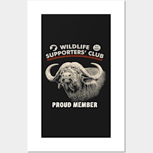 African Buffalo Bull Close-up for Wildlife Supporters Posters and Art